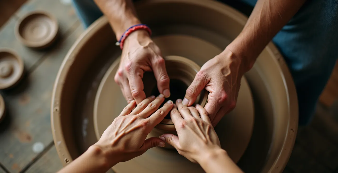 Gros plan sur mains de seniors faisant une activité manuelle