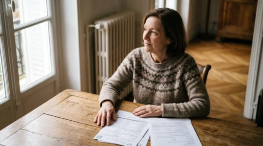 Personne senior consultant des documents officiels de retraite dans un environnement lumineux