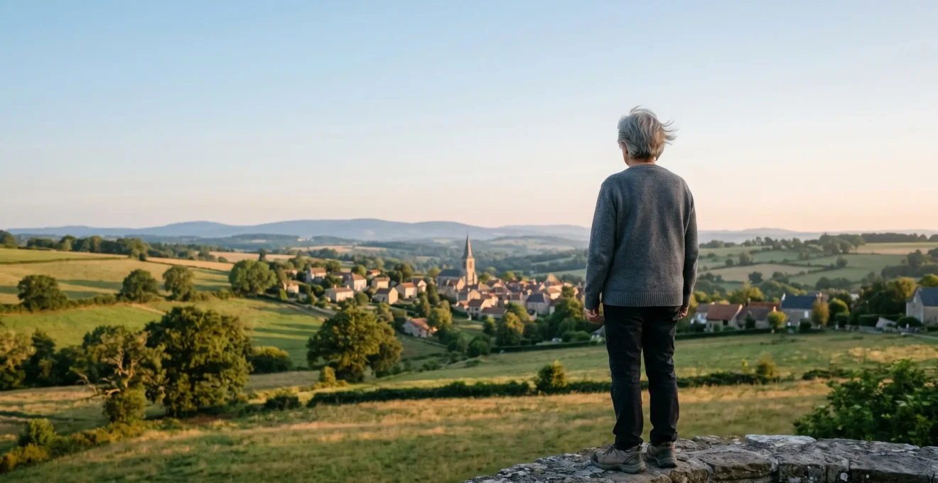 Personne senior de dos contemplant un paysage français à 62 ans, symbolisant le choix du moment de départ en retraite