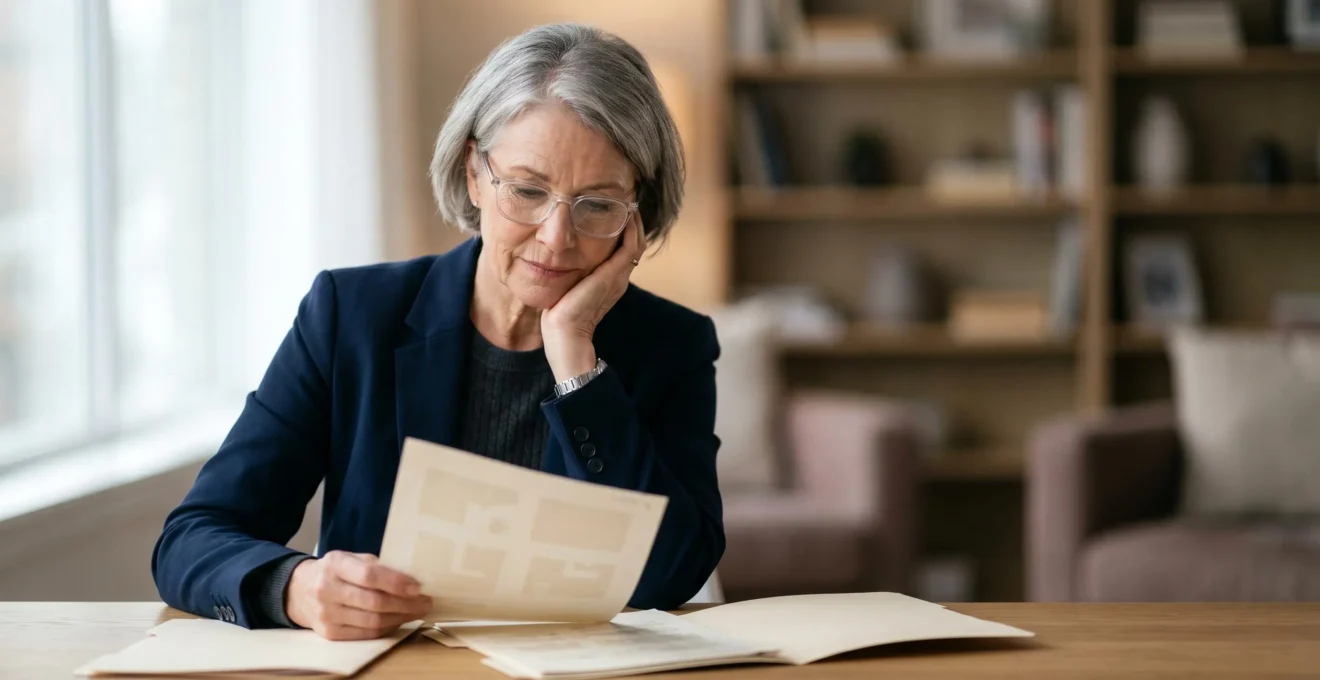 Professionnel senior serein consultant des documents relatifs à ses droits au départ en retraite