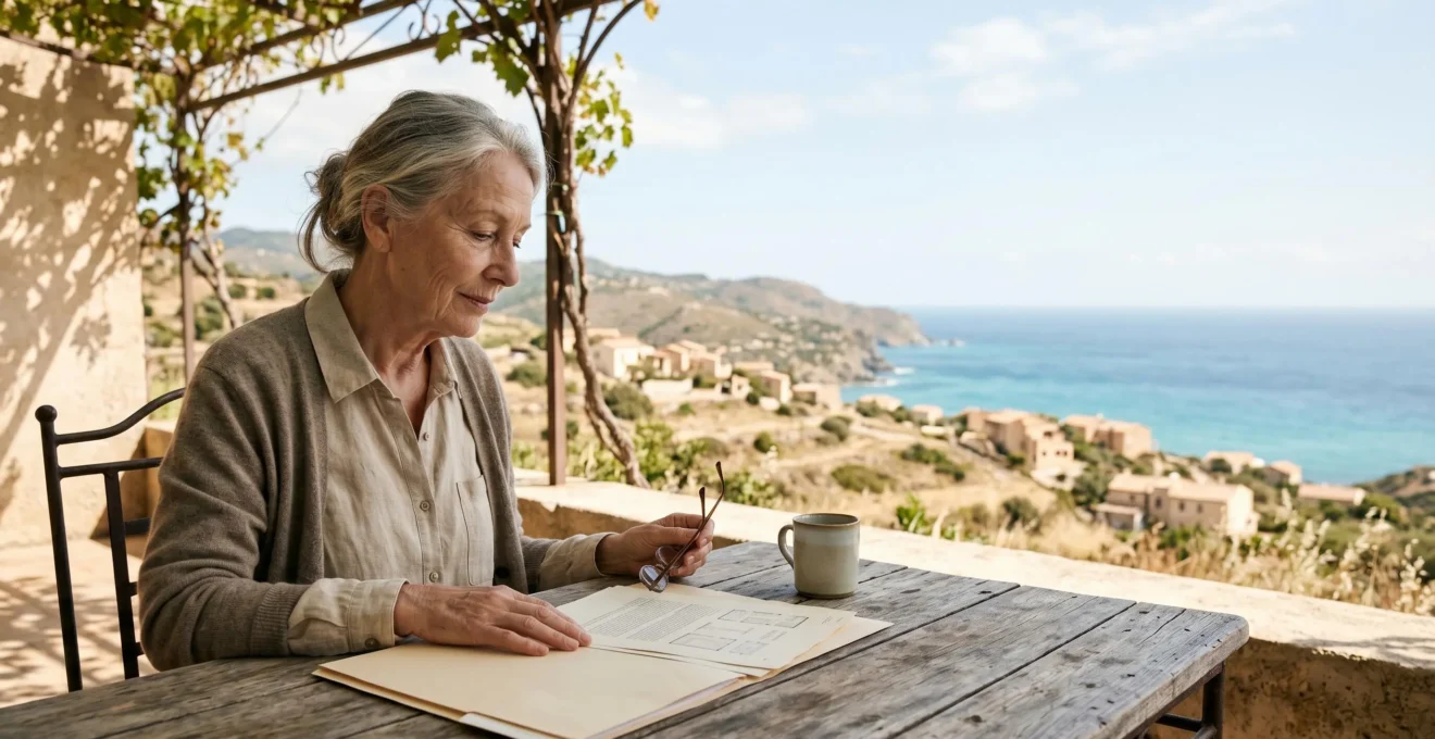 Retraité consultant ses documents de pension dans un cadre international