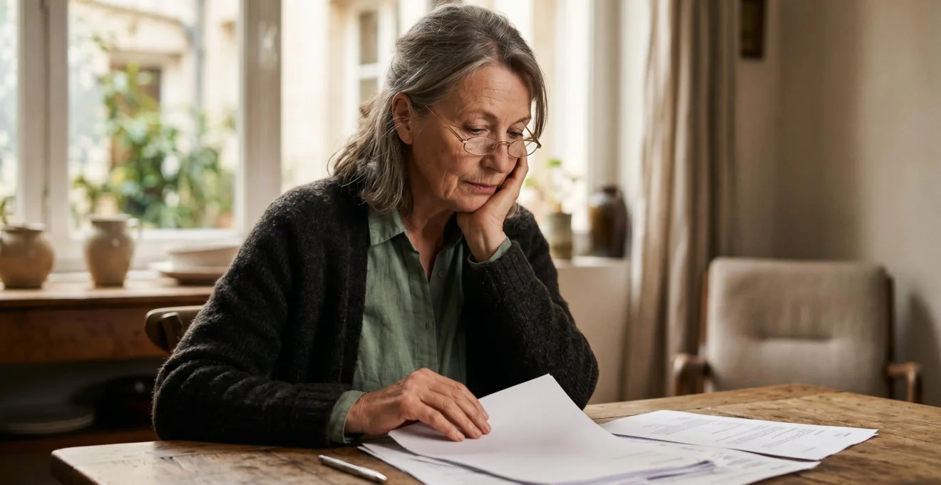 Personne senior gérant sereinement ses finances à domicile avec une atmosphère de confiance et de sécurité financière